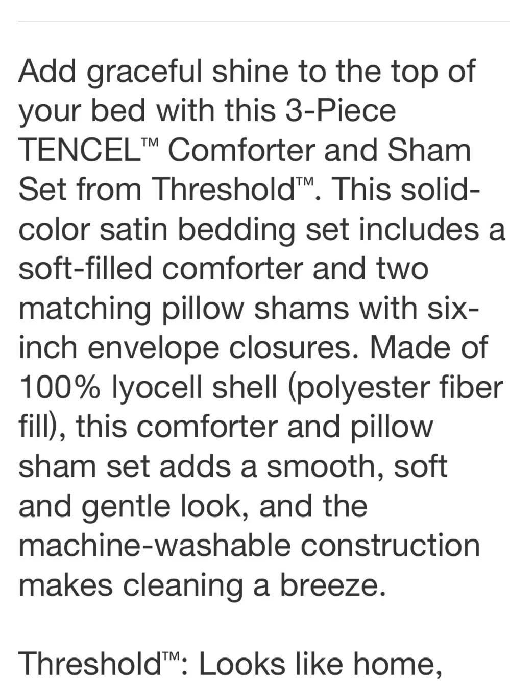 THRESHOLD NWT 3pс King TENCEL™ Comforter and Sham Set White